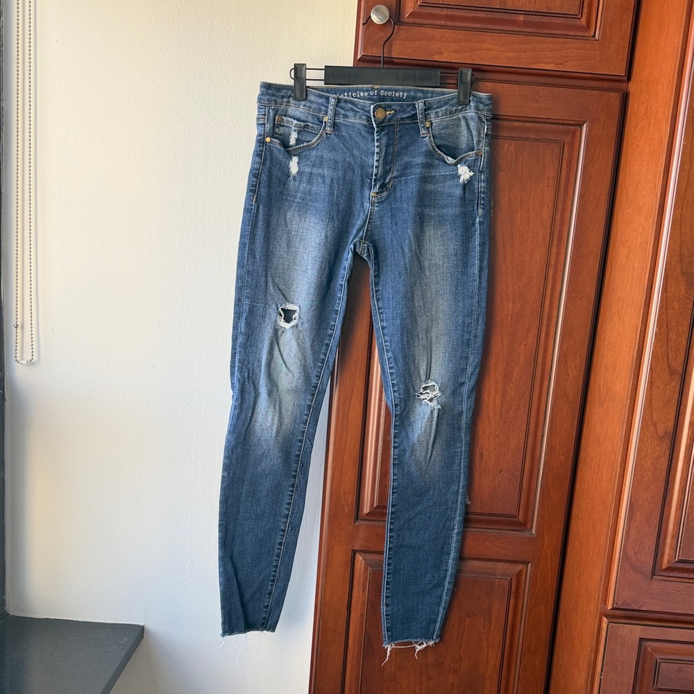 Articles Of Society Distressed Blue Skinny Jeans
